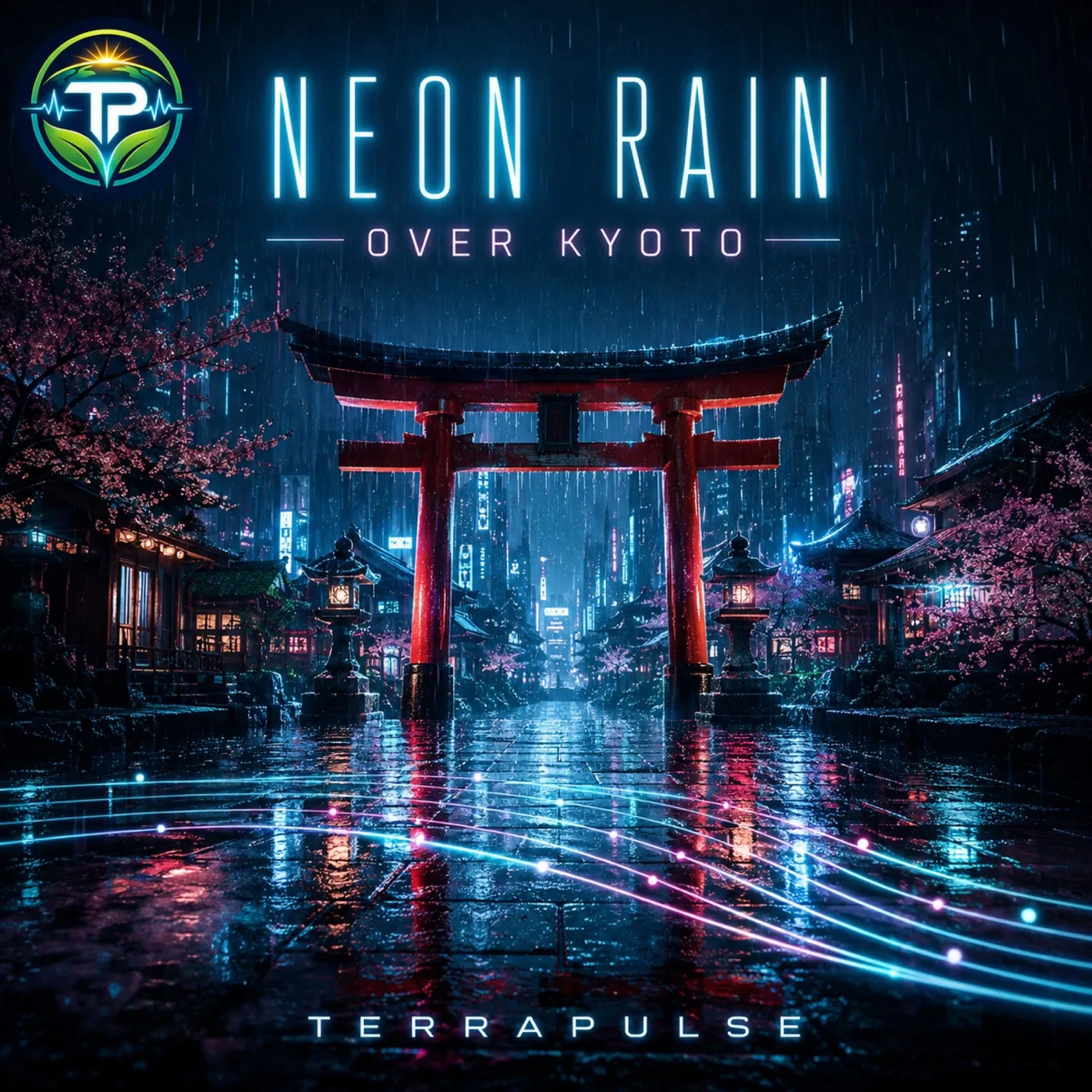 Neon Rain over Kyoto — TerraPulse Cover
